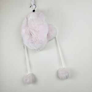 Restoration Hardware baby and Child Faux Fur Pink hat L/XL 4-8 year